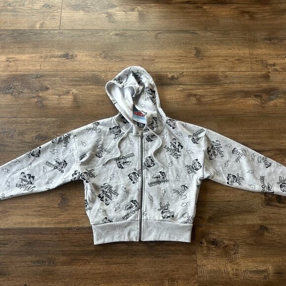 Disney/Pixar Cars Women's Medium Full Zip Cropped Hoodie All-Over Print - Picture 2 of 5